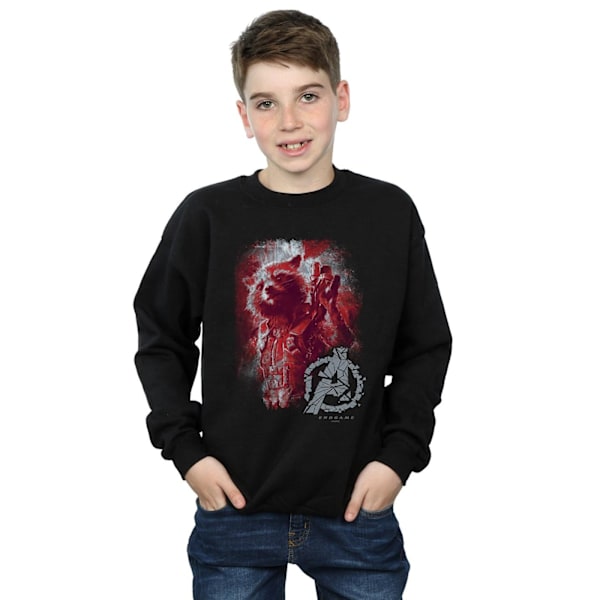 Marvel Boys Avengers Endgame Rocket Borstad Sweatshirt 9-11 År Black 9-11 Years