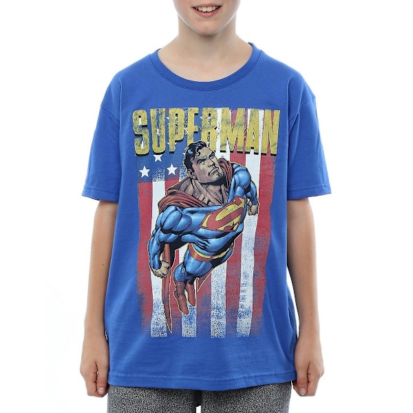 Superman Boys Flight Bomull T-shirt 7-8 år Royal Blue Royal Blue 7-8 Years