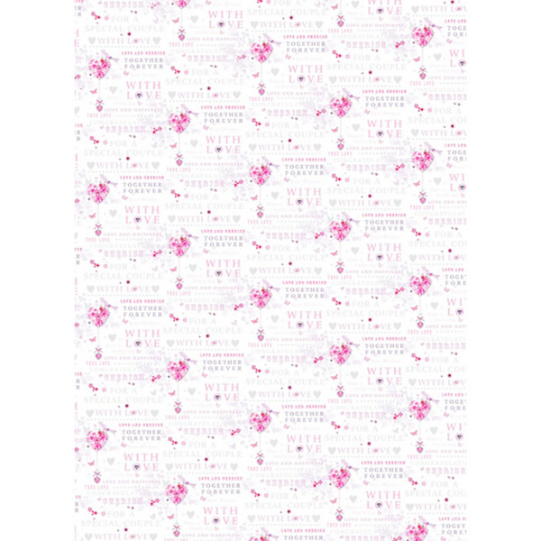Simon Elvin 24 ark Bröllops Presentpapper One Size Vit/Rosa White/Pink One Size