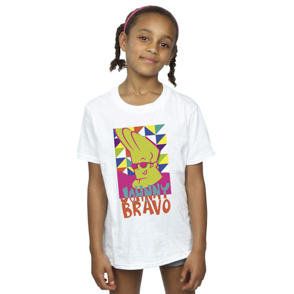 Johnny Bravo Girls Multi Triangles Pop Art Bomull T-shirt 12-13 White 12-13 Years