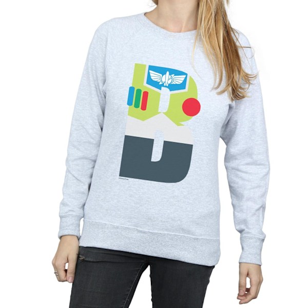 Disney Dam/Kvinnor Alfabetet B Är För Buzz Lightyear Sweatshirt Heather Grey XXL