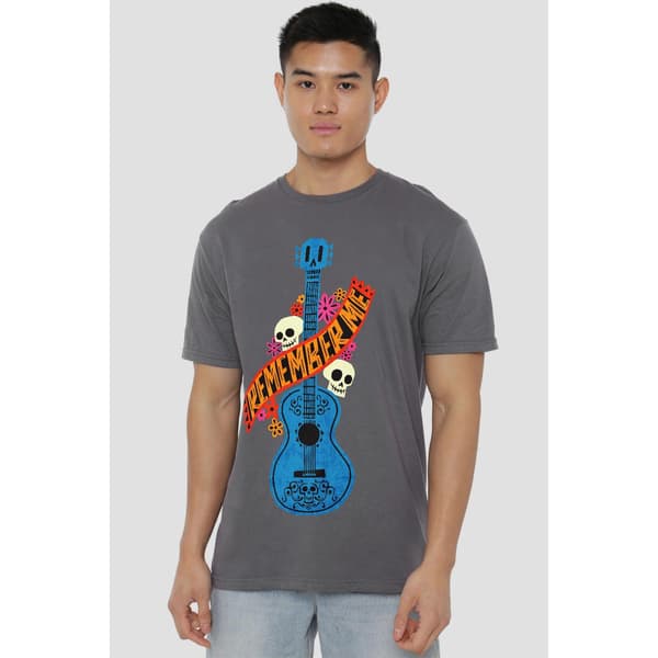 Coco Herr Remember Me Gitarr Med Döskallar T-shirt M Kolgrå Charcoal M