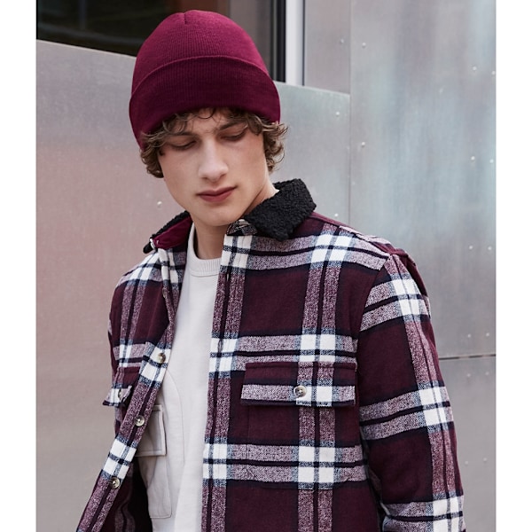 Beechfield Återvunnen Cuffed Beanie En Storlek Bourgogne Burgundy One Size