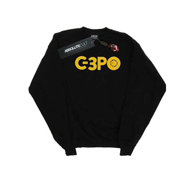 Star Wars Herr The Rise Of Skywalker C-3PO Text Logo Sweatshirt Black L