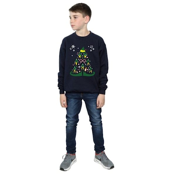 Elf Boys Julgran Sweatshirt 9-11 År Marinblå Navy Blue 9-11 Years