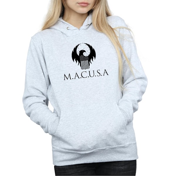 Fantastiska vidunder Kvinnor/Damer MACUSA Logotyp Hoodie L Heather Grå Heather Grey L