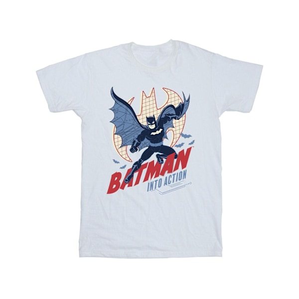 DC Comics Girls Batman Into Action Bomull T-shirt 7-8 år Vit White 7-8 Years