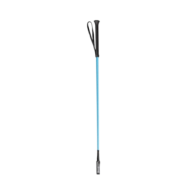 Shires Threaded Läder Häst Ridning Piskan 26in Ljus Blå Bright Blue 26in