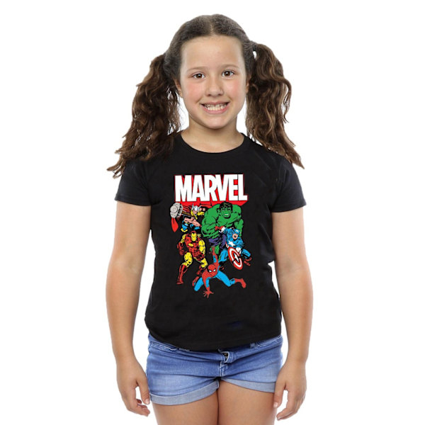 Marvel Girls Hero Group Bomull T-shirt 12-13 år Svart Black 12-13 Years