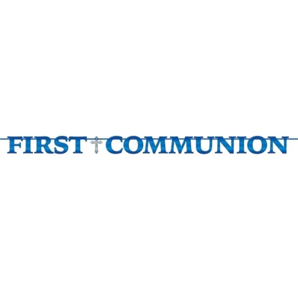 Amscan Letter First Holy Communion Banner One Size Blue Blue One Size