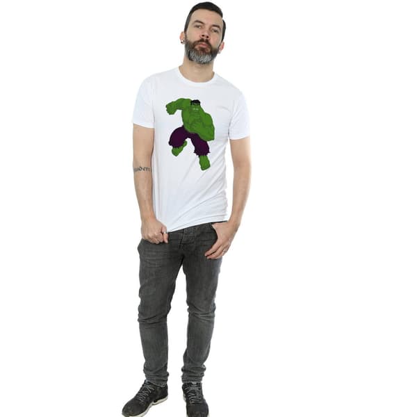 Hulk Enkel T-shirt i Bomull för Herr M Vit White M