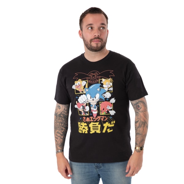 Sonic The Hedgehog Japansk T-shirt S Svart för män Black S