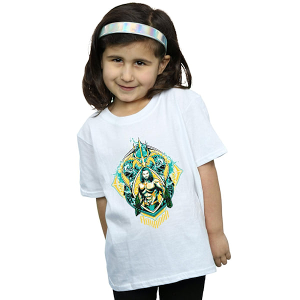 DC Comics Girls Aquaman The Trench Crest Bomull T-shirt 5-6 år White 5-6 Years