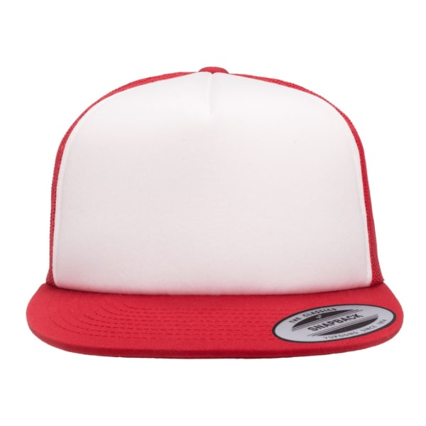 Flexfit By Yupoong Foam Trucker Cap med vit front One Size R Red/White/Red One Size