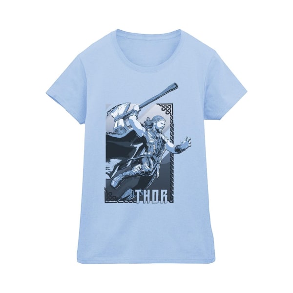 Marvel Womens/Ladies Thor Love And Thunder Attack Bomull T-Shir Baby Blue XXL
