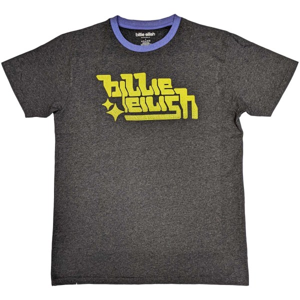 Billie Eilish Unisex Neon Logo T-shirt M Charcoal Grey/Gr Charcoal Grey/Green M