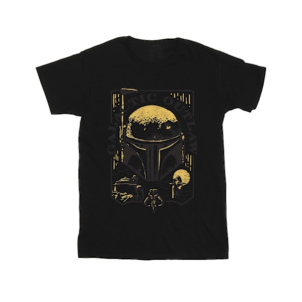 Star Wars: The Book Of Boba Fett Mens Galactic Outlaw Distress Black 4XL