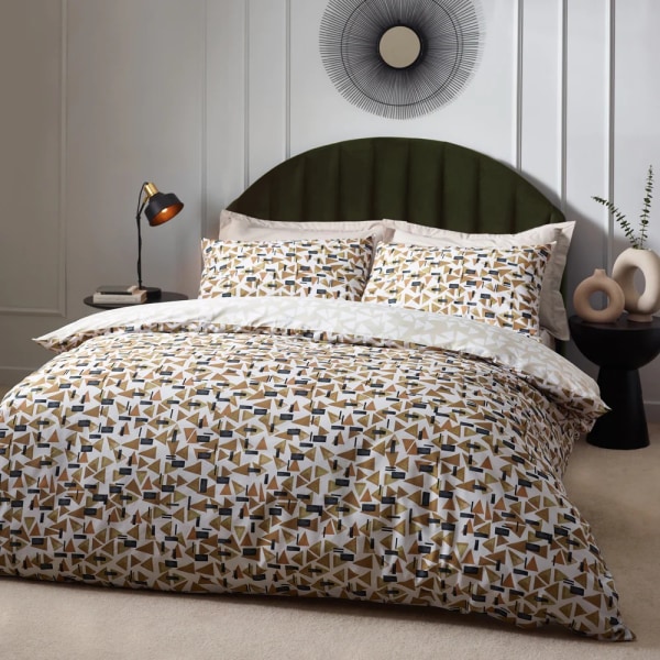 Hoem City Cotton Abstract Påslakanset King Toffee Toffee King