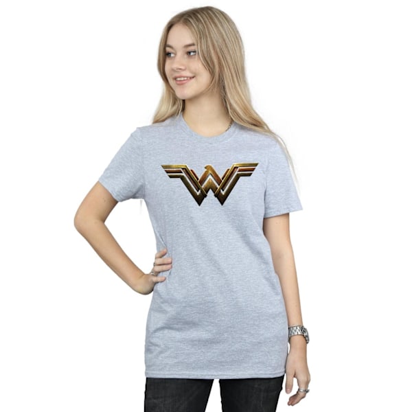 Wonder Woman Dam/Damer Logotyp Bomull Boyfriend T-Shirt L Spor Sports Grey L