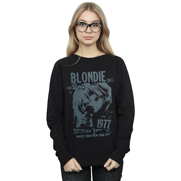 Blondie Dam/Kvinnor Tour 1977 Bröst Sweatshirt XL Svart Black XL