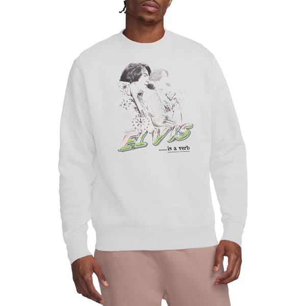 Elvis Unisex Vuxen Is A Verb Sweatshirt S Vit White S