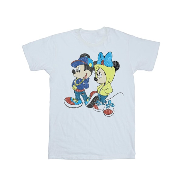 Disney Dam/Kvinnor Mickey Och Minnie Mus Pose Bomull Pojkvän White 4XL