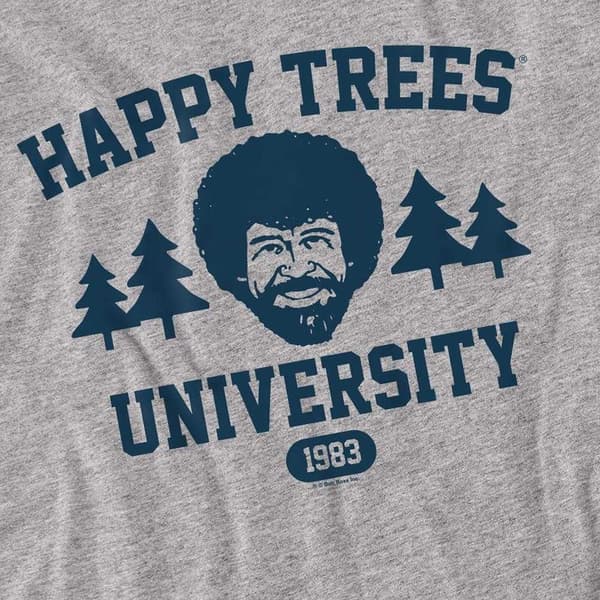 Bob Ross Happy Trees University T-shirt för barn 7-8 år Athletic Heather 7-8 Years