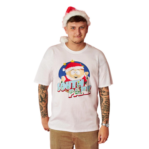 South Park Herr Eric Cartman Jultomte Outfit T-Shirt XXL Vit White XXL