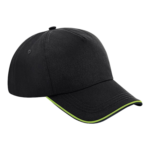 Beechfield Authentic 5-Panel Cap One Size Svart/Limegrön Black/Lime Green One Size