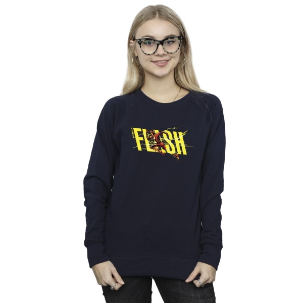DC Comics Dam/Kvinnor The Flash Lightning Dash Sweatshirt XL Navy Blue XL
