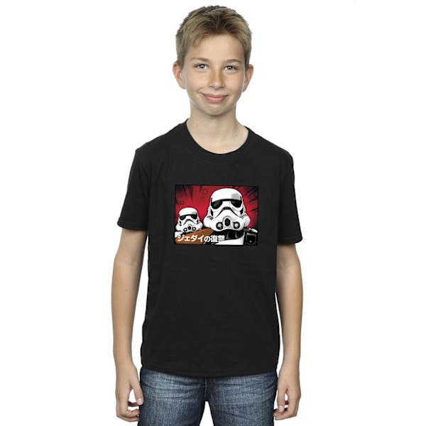 Star Wars Boys Stormtrooper Japansk T-shirt 3-4 år Svart Black 3-4 Years