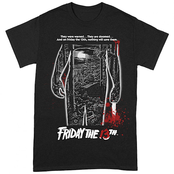 Friday The 13th Unisex Vuxen Blodig Poster T-Shirt XL Svart/Röd Black/Red/White XL