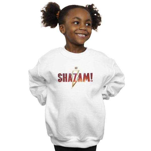 DC Comics Girls Shazam Movie Logo Sweatshirt 9-11 år Vit White 9-11 Years