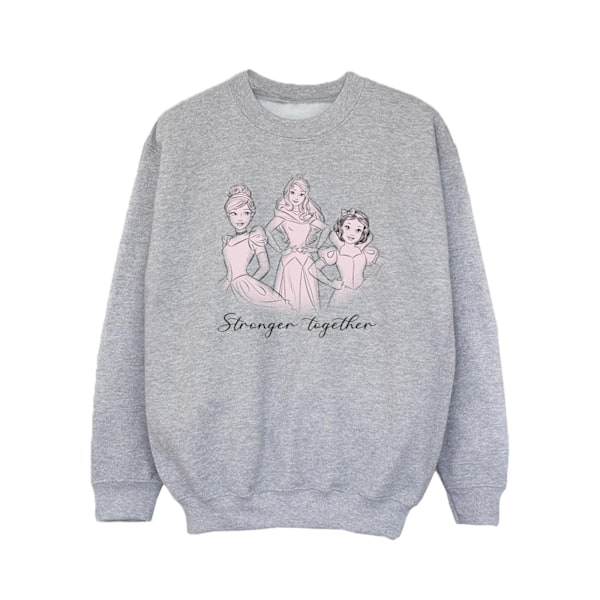Disney Girls Princesses Stronger Together Sweatshirt 7-8 år Sports Grey 7-8 Years