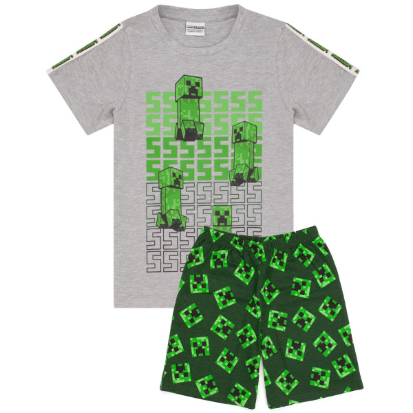 Minecraft Pyjamas för barn 7-8 år Grön/Grå Green/Grey 7-8 Years