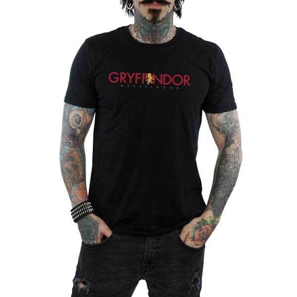 Harry Potter T-shirt för män Gryffindor Text L Svart Black L