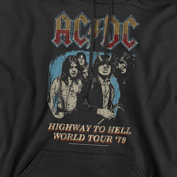AC/DC Herr Highway World Tour 79 Hoodie S Svart Black S