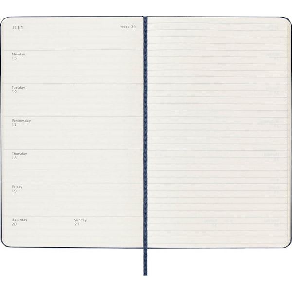 Moleskine 12M veckoplanerare L One Size Safirblå Sapphire Blue One Size