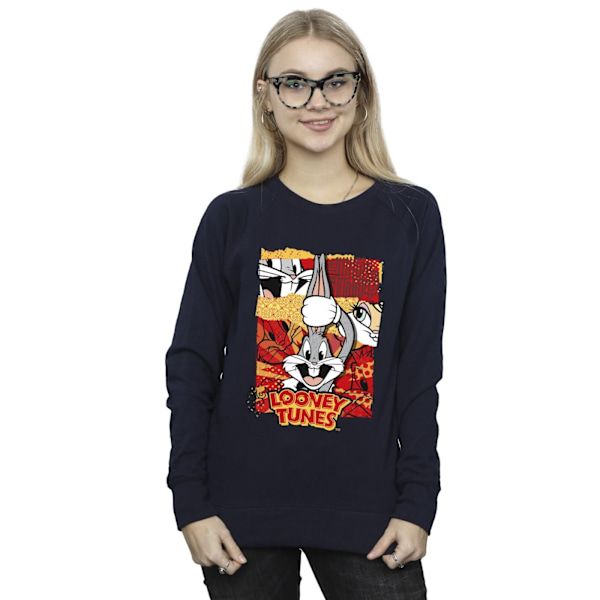 Looney Tunes Dam/Damer Bugs Kanin Comic Nyår Sweatshirt Navy Blue M