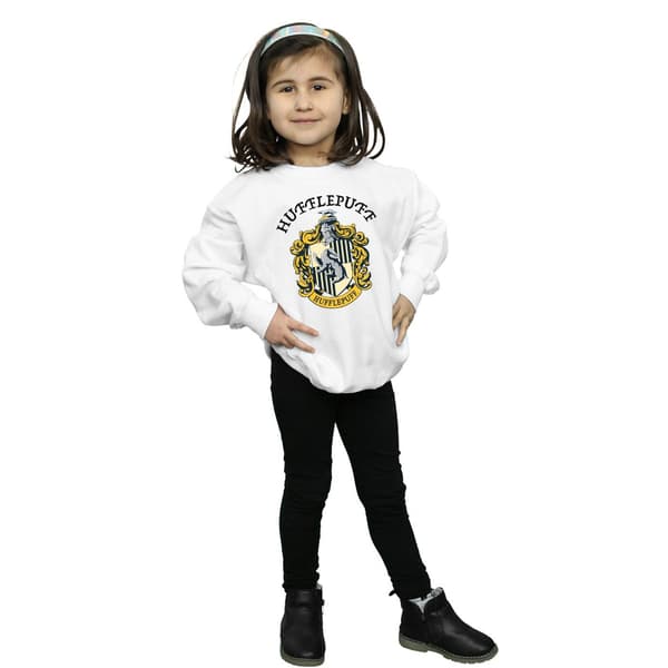 Harry Potter Flickor Hufflepuff Bomullströja 7-8 År Vit White 7-8 Years