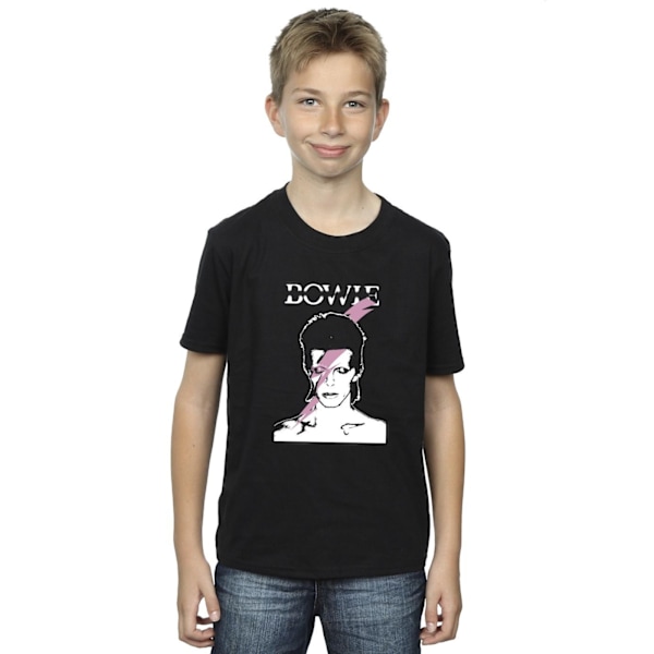 David Bowie Boys Pink Flash T-Shirt 9-11 år Svart Black 9-11 Years