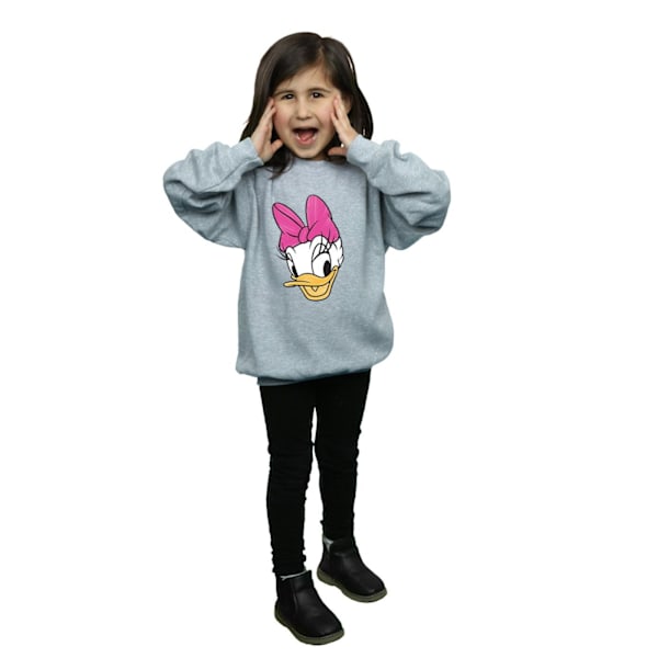 Disney Girls Daisy Duck Head Painted Sweatshirt 7-8 år Sport Sports Grey 7-8 Years