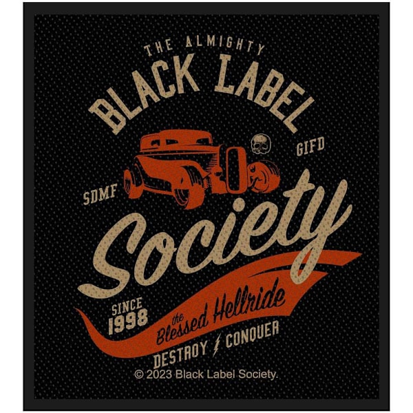 Black Label Society The Blessed Hellride Vävda Patch En Storlek B Black/Red/Beige One Size
