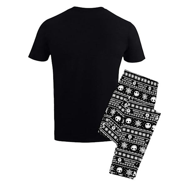 Nightmare Before Christmas Pojkar Jack Skellington Lång Pyjamas Set White/Black 9-10 Years