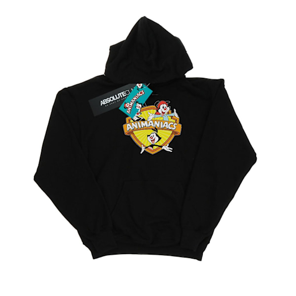 Animaniacs Girls Logo Crest Hoodie 9-11 år Svart Black 9-11 Years