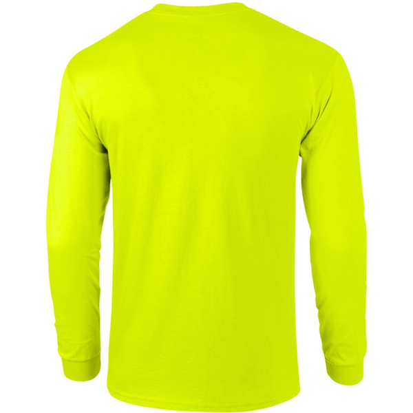 Gildan Herr Plain Crew Neck Ultra Cotton Långärmad T-shirt L New Safety Green L