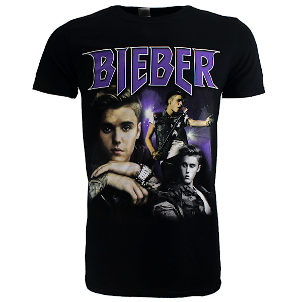 Justin Bieber Unisex Adult Homage Bomull T-shirt XL Svart Black XL