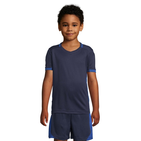 SOLS Barn/barn Classico Kontrast Kortärmad fotboll T-S French Navy/Royal Blue 8 Years