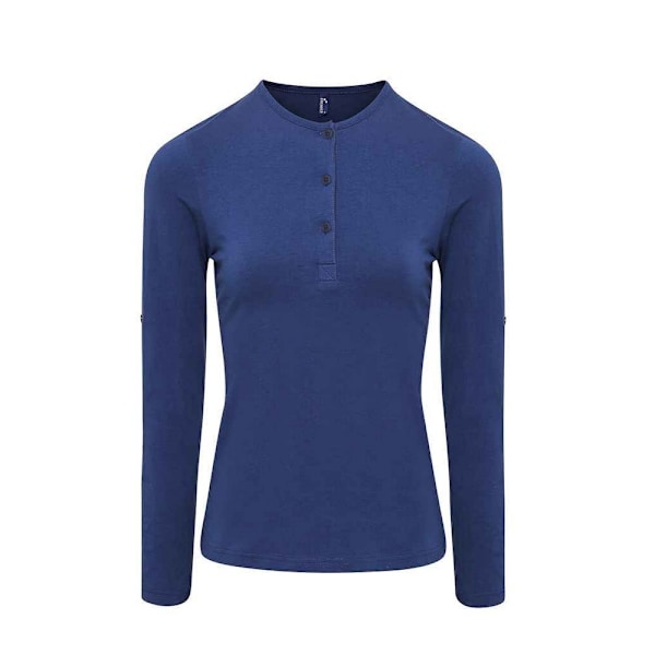 Premier Dam/Dam Long John Plain Roll Sleeve T-Shirt 14 UK Indigo Denim 14 UK