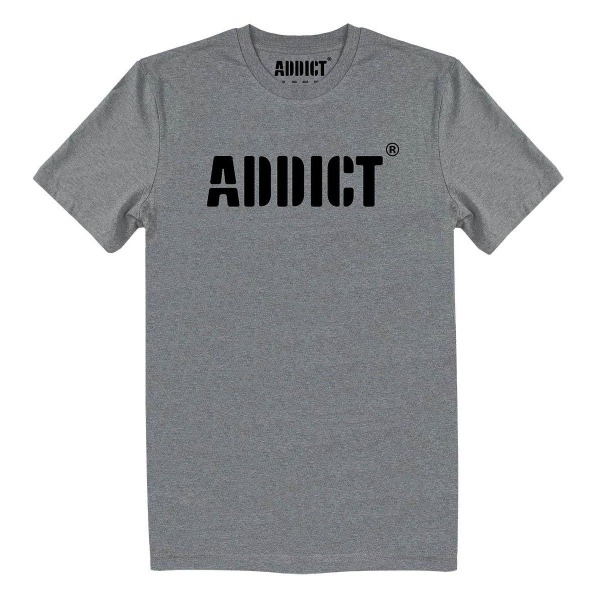 Addict Unisex Vuxen Stencil Logotyp T-shirt M Heather Grey Heather Grey M